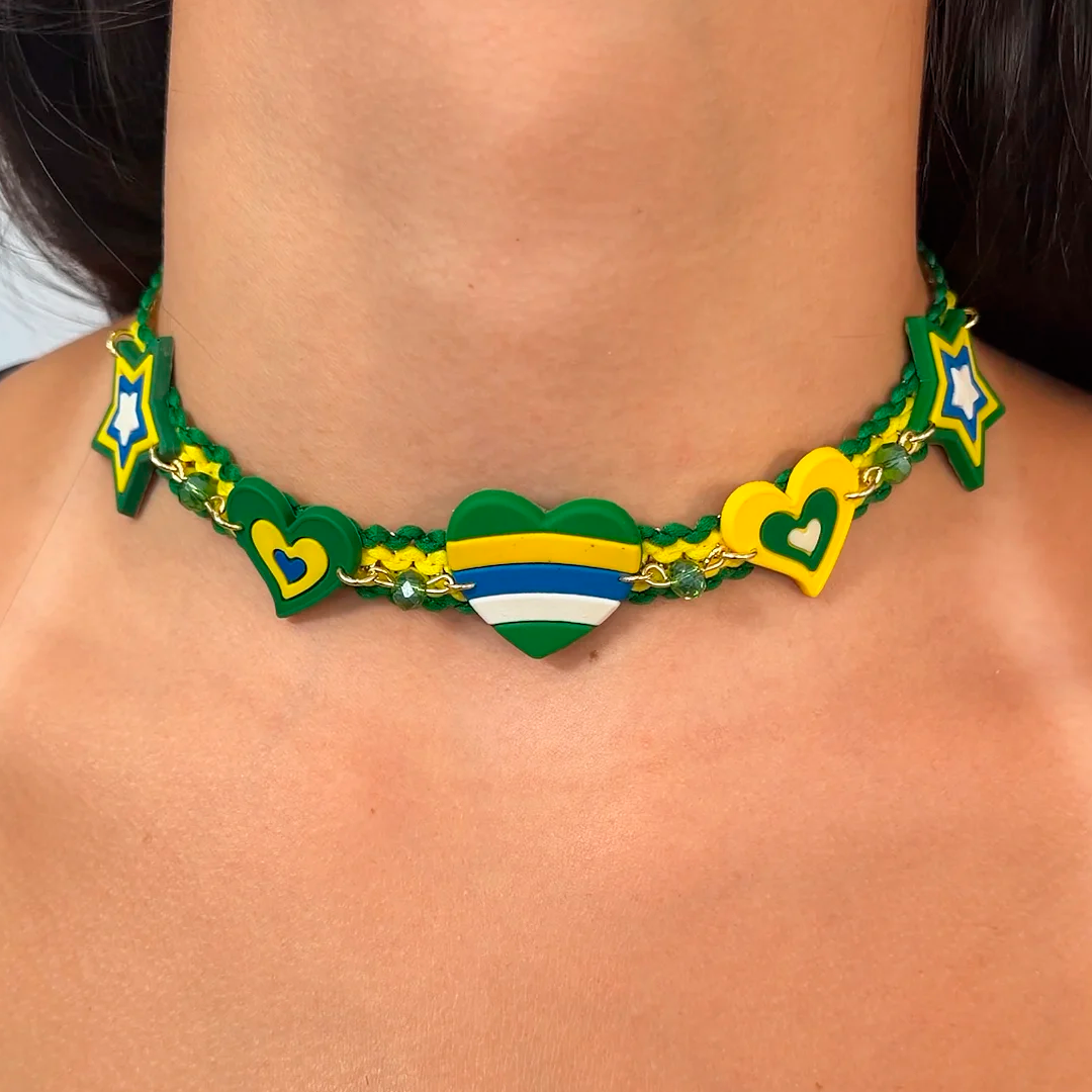 Chocker Coração Brasileiro